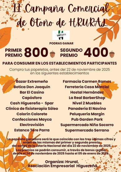 II CAMPAÑA COMERCIAL DE OTOÑO HRURAL EN HIGUERA LA REAL