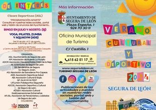 Programación cultural y deportiva para el verano 2024 en Segura de León