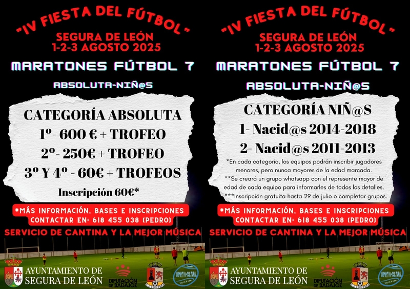 Segura de León celebra su IV Fiesta del Fútbol el primer fin de semana de agosto