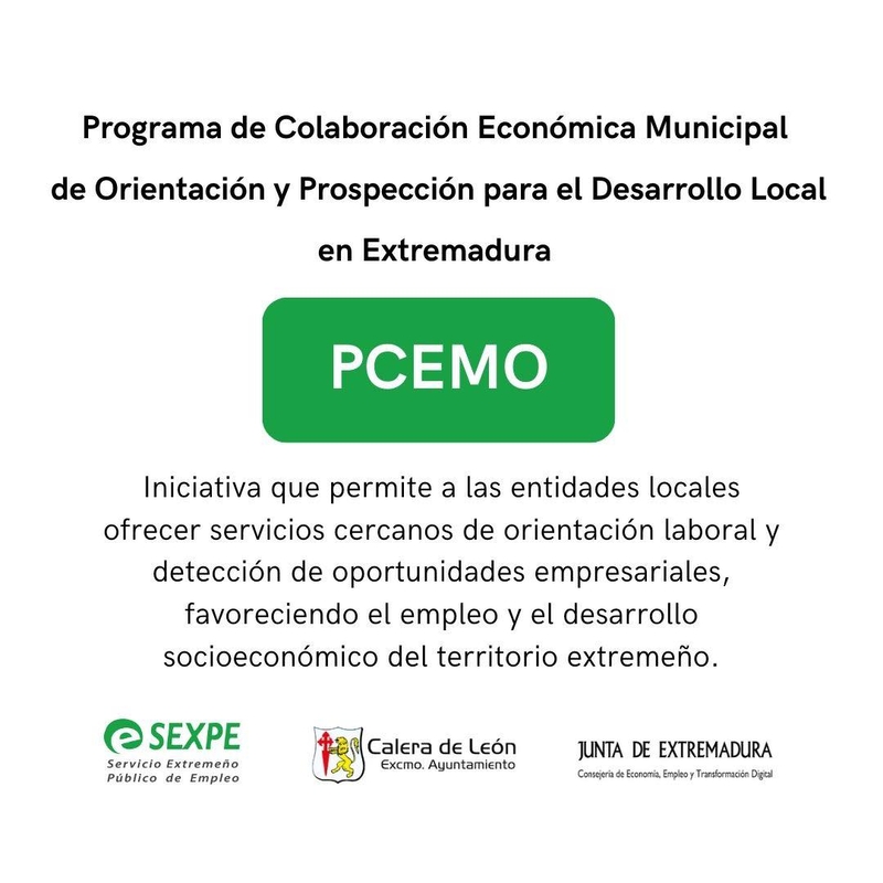 El Ayuntamiento de Calera de León pone en marcha el servicio PCEMO