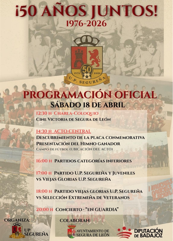 Segura de León se vuelca con el 50 aniversario de la U.P. Segureña