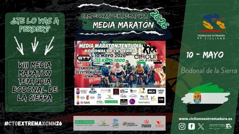 Bodonal de la Sierra acoge el Campeonato de Extremadura de XCMM 2026
