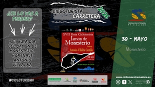 La XVII Ruta Cicloturista `Jamón de Monesterio´ tendrá lugar este sábado con récord de participación