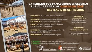 Conocidos los ganaderos que cederán sus vacas para las Capeas 2026 en Segura de León